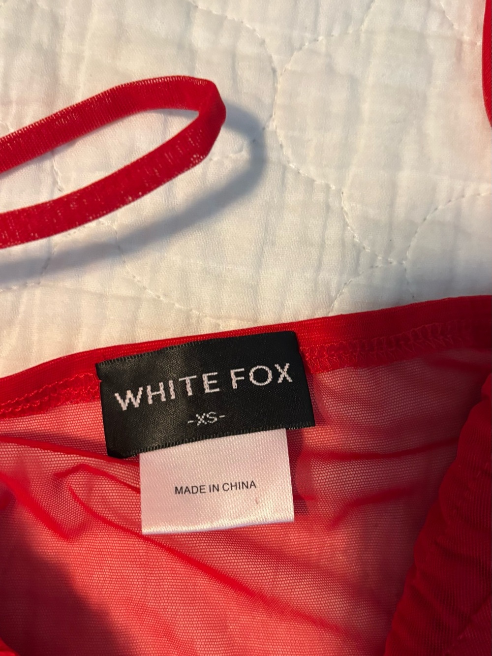 White fox Red Ruffled Mesh Cami - Picture 2 of 2